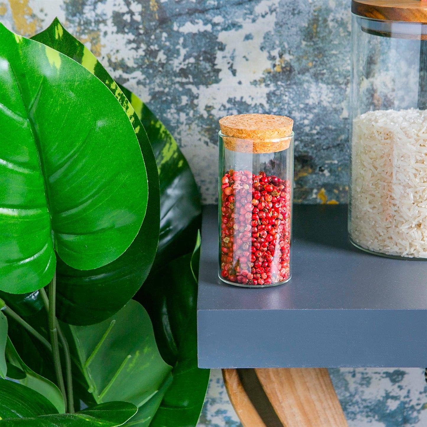 Argon Tableware Glass Storage Jar with Cork Lid - 110ml