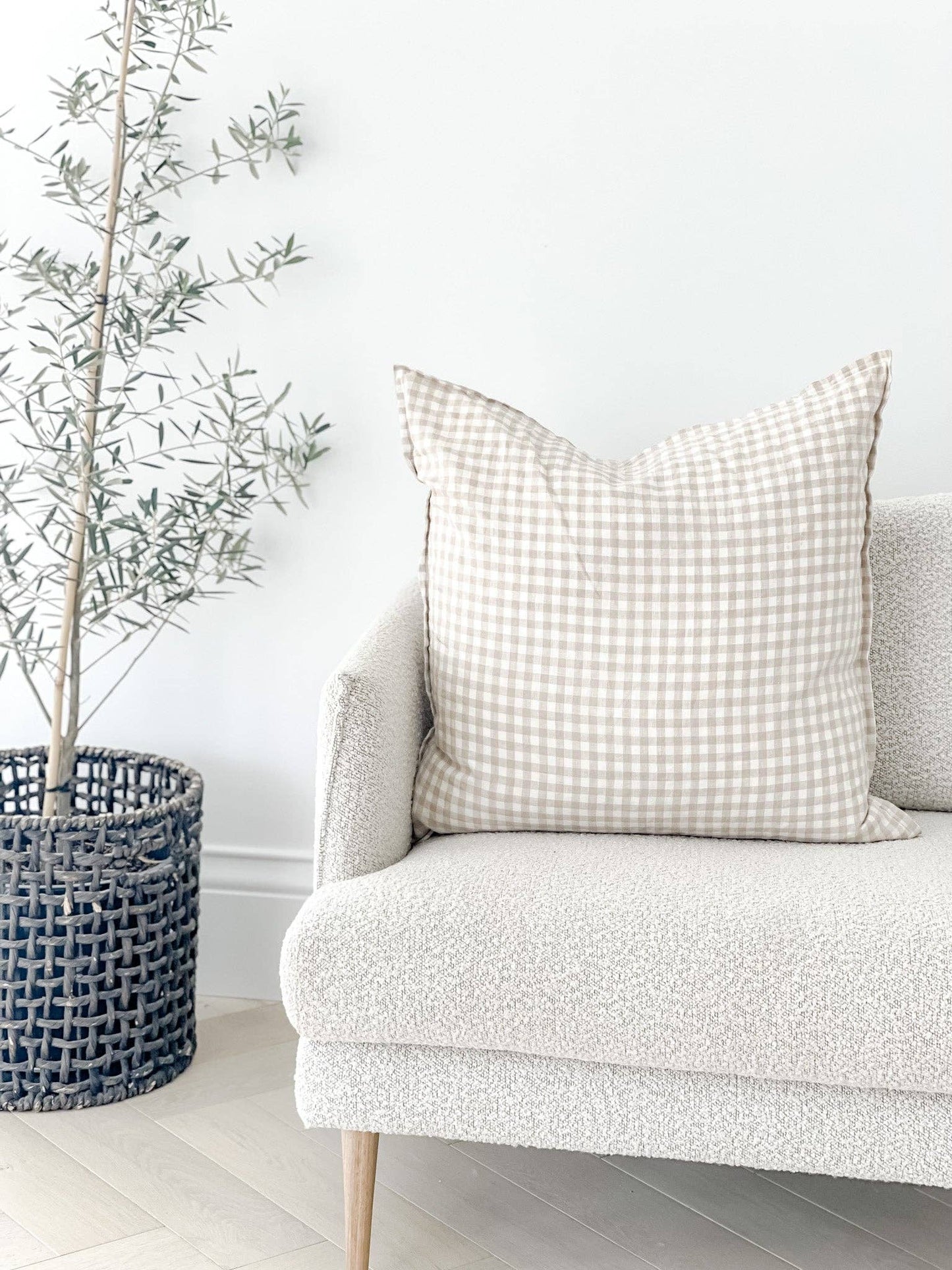 Pure French Linen Euro Cushion - Gingham