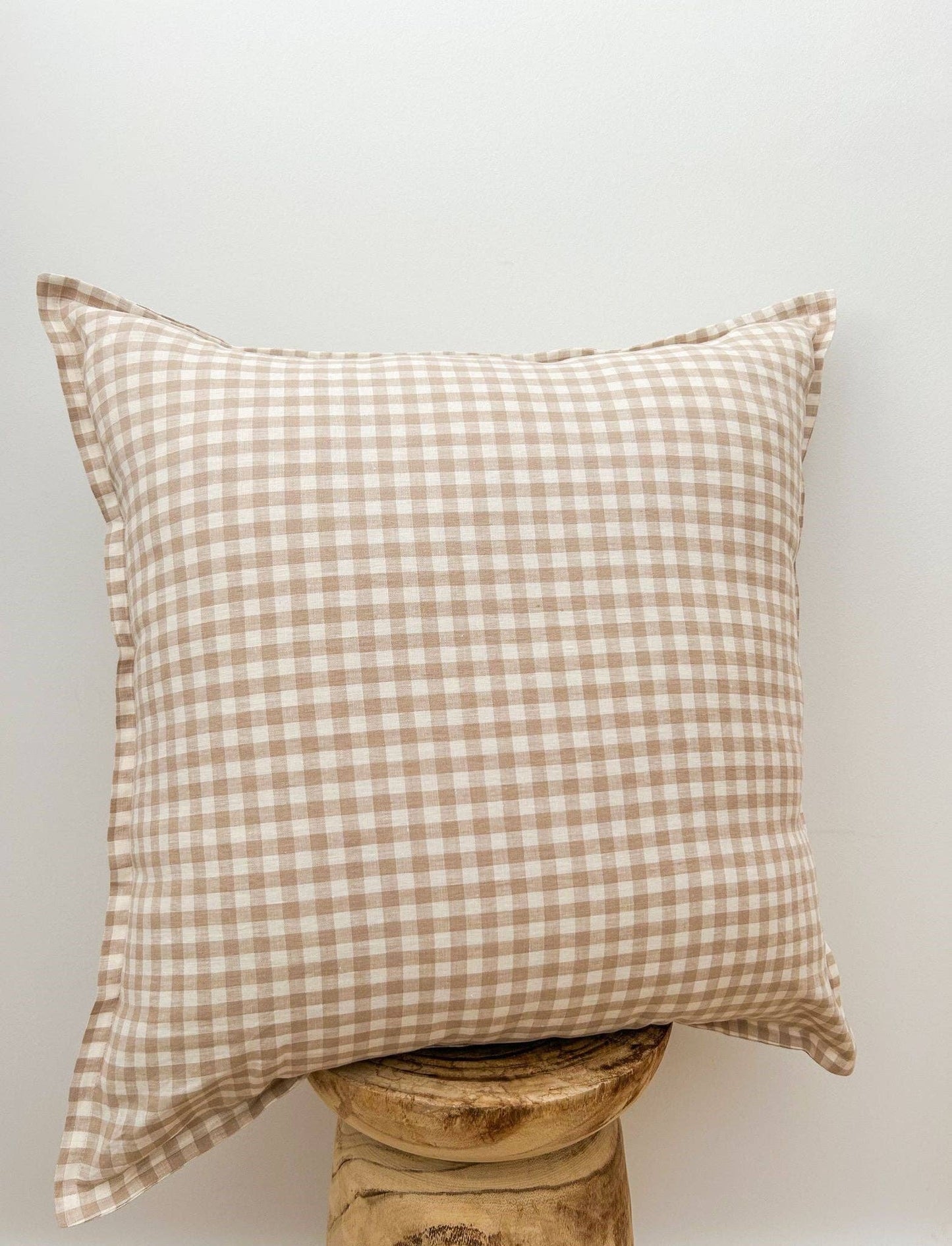 Pure French Linen Euro Cushion - Gingham