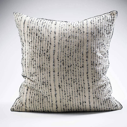 Strutta Linen Cushion 60cm x 60cm | Natrual/Black