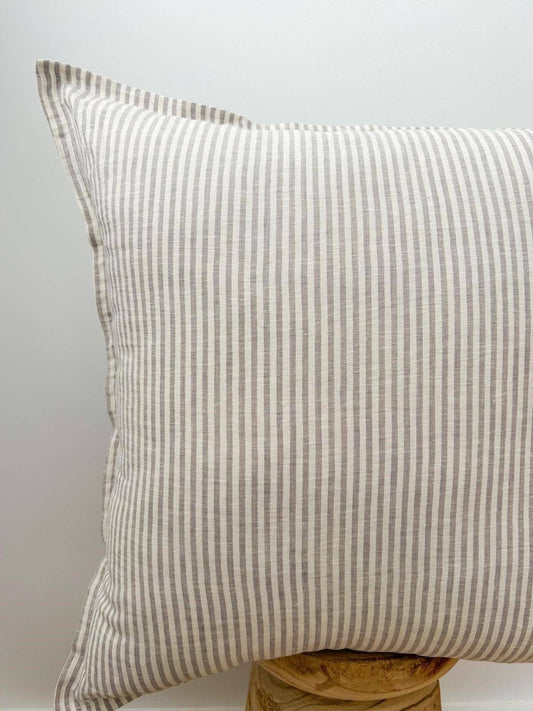 Euro Cushion - Grey Stripe