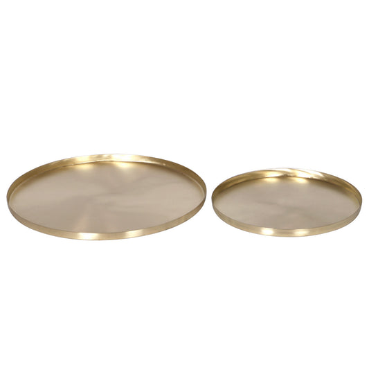 Round Tray Set of 2 | Brass