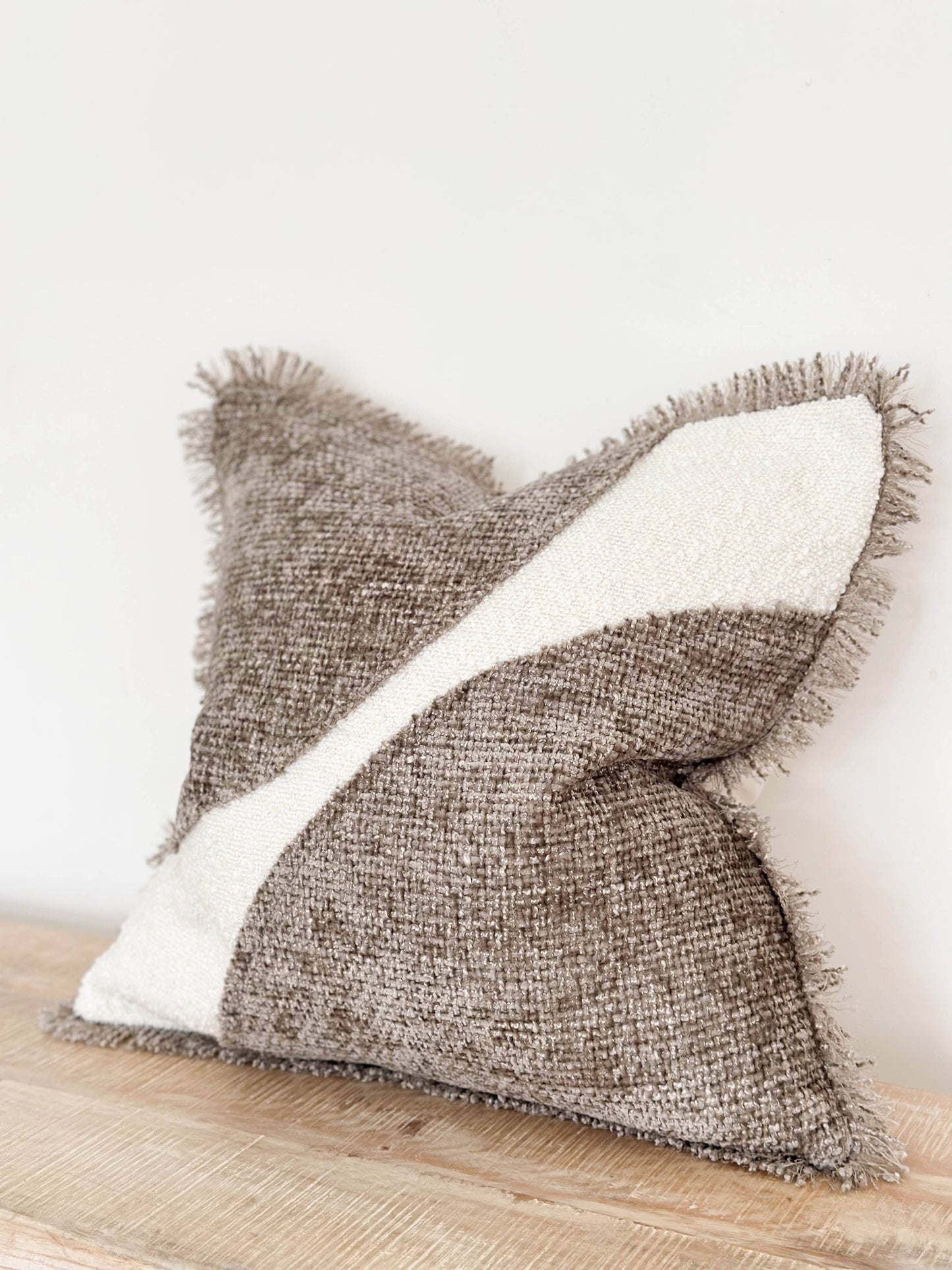 Sienna Chenille Cushion Cover 45x45 - Two Toned Fringed