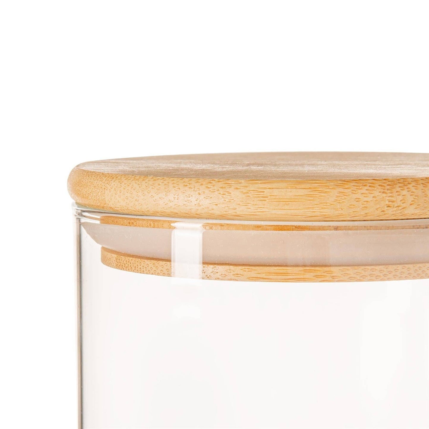 Scandi Glass Storage Jar with Wooden Lid - 750ml