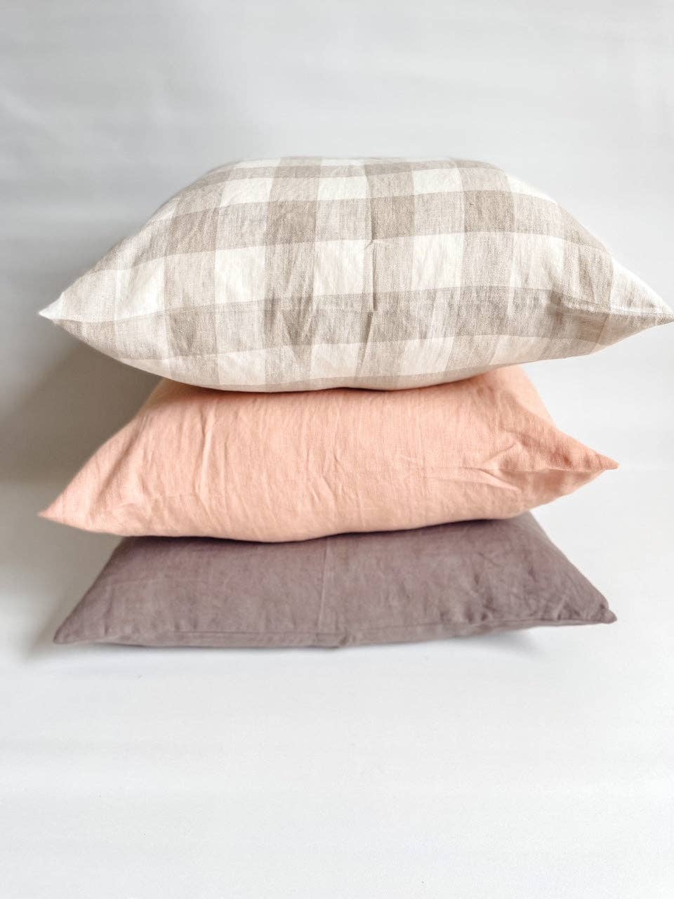 Linen Cushion - Natural Gingham