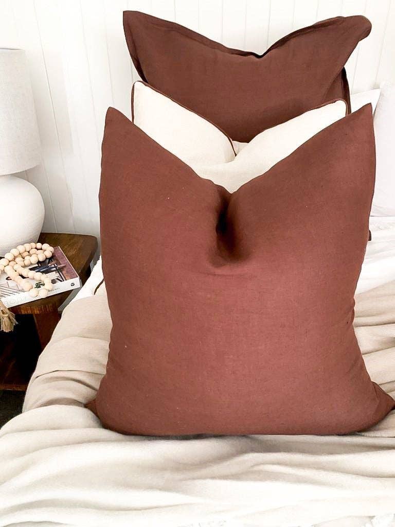 Linen Cushion - Coffee