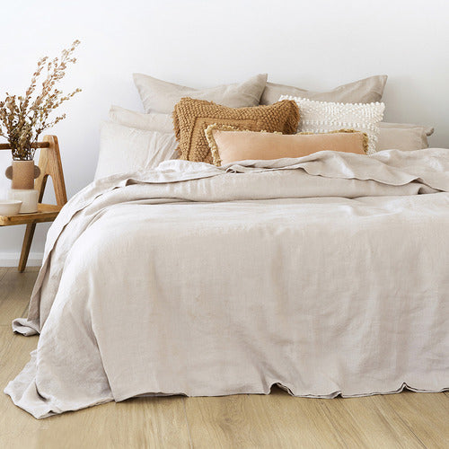 DB Linen Quilt Cover Set Pebble