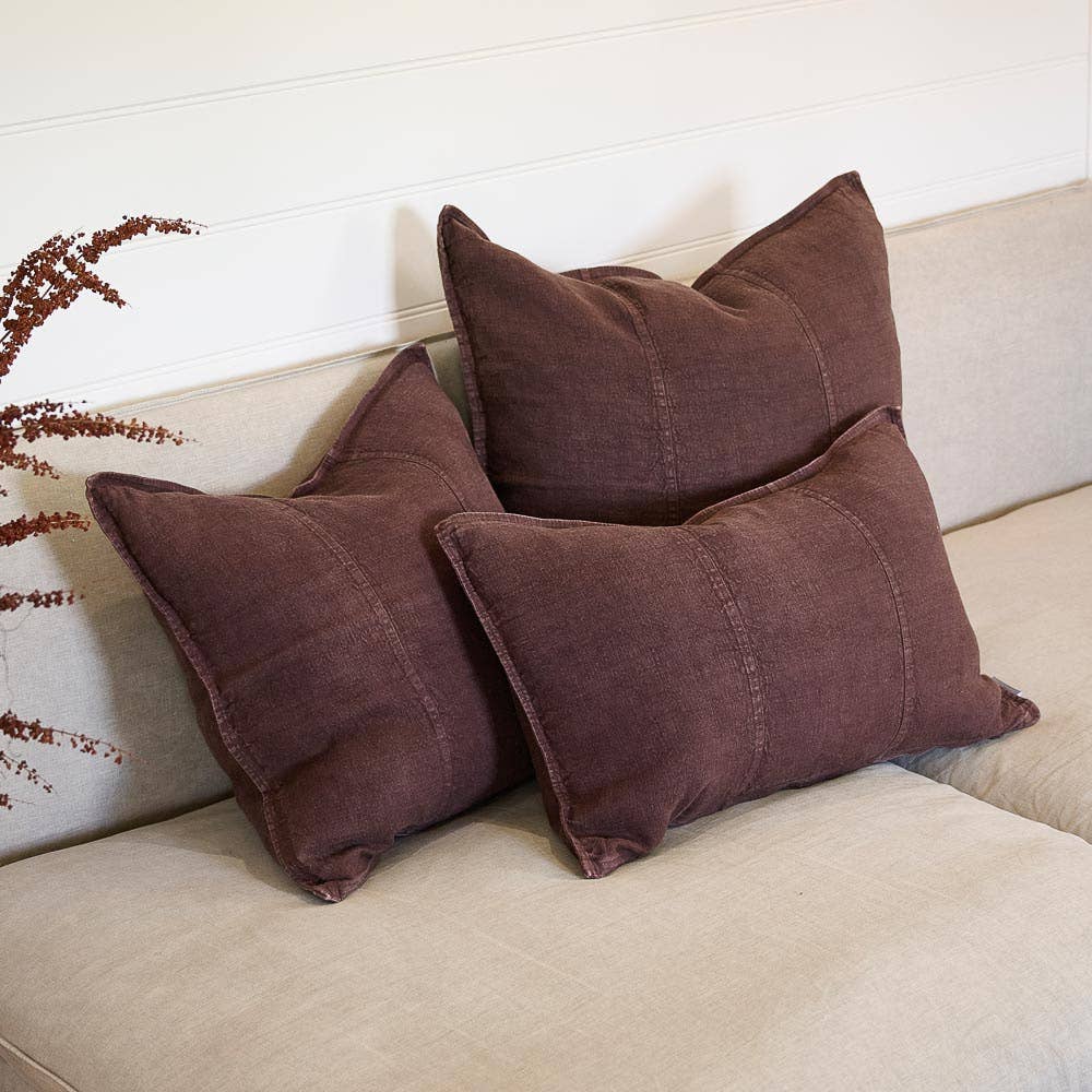 Luca® Linen Cushion Cover - Chocolate