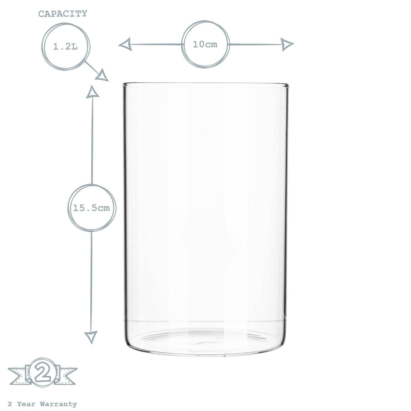 Glass Storage Jar with Wooden Lid - Leather Loop - 1 Litre
