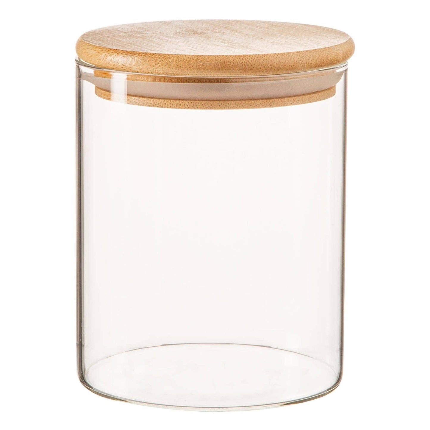 Scandi Glass Storage Jar with Wooden Lid - 750ml