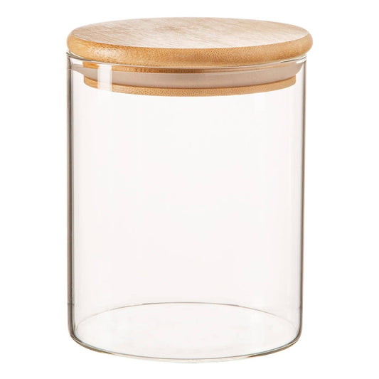 Scandi Glass Storage Jar with Wooden Lid - 750ml