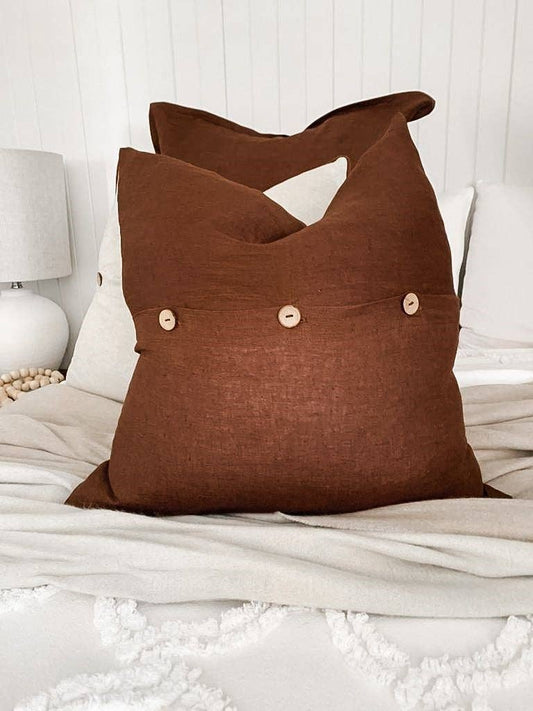 Linen Cushion - Coffee